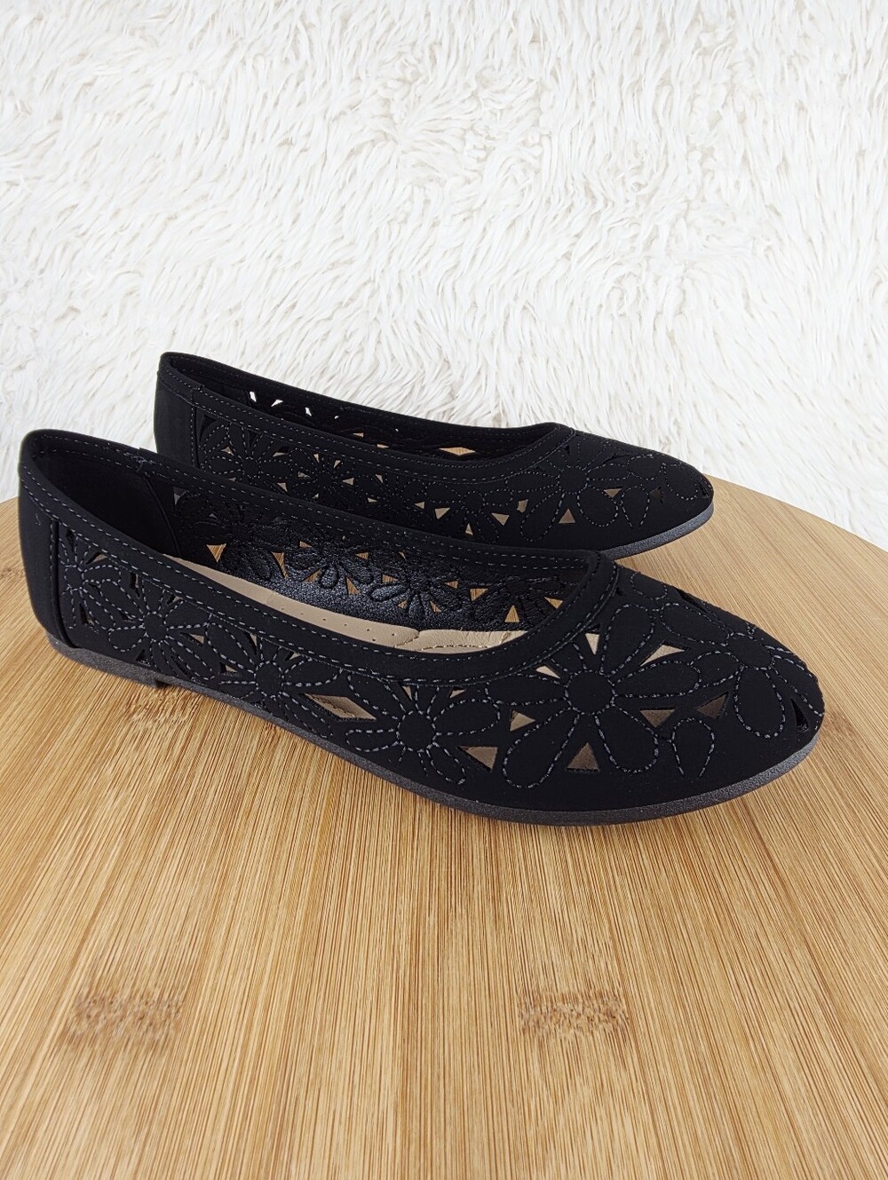 WOMEN'S EMBRODERY BALLERINA FATS ( DARLA-S BLK)